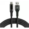 everActive CBB-1CBL cabo trançado USB-A para USB-C com indicador de potência LCD, 1m, 3A, preto