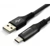 everActive CBB-1CBL cabo trançado USB-A para USB-C com indicador de potência LCD, 1m, 3A, preto