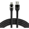 Cabo trançado everActive CBB-1CBR USB-A para USB-C com LED RGB 1m 3A preto