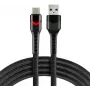 Cabo trançado everActive CBB-1CBR USB-A para USB-C com LED RGB 1m 3A preto