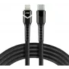Cabo everActive CBB-1CIR USB-C para Lightning com LED RGB 1m 27W PD preto