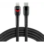 Cabo everActive CBB-1CIR USB-C para Lightning com LED RGB 1m 27W PD preto