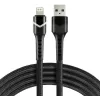 Cabo trançado everActive CBB-1IBR USB-A para Lightning RGB LED 1m 2.4A preto