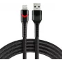 Cabo trançado everActive CBB-1IBR USB-A para Lightning RGB LED 1m 2.4A preto