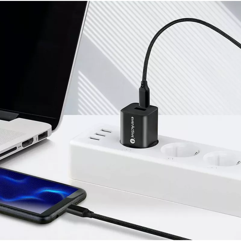 everActive CBB-1PD3 Cabo USB-C para USB-C 1m PD 60W 3A preto