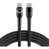Cabo trançado everActive CBB-1PDR USB-C para USB-C RGB LED 100cm 3A 60W