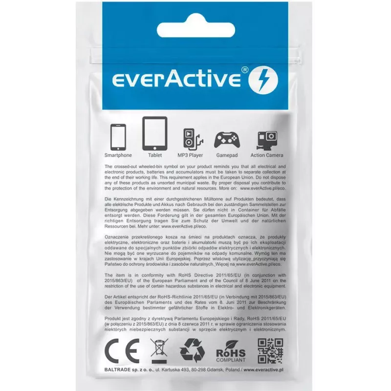everActive CBB-2PDR Cabo USB-C para USB-C RGB LED entrançado 2m 3A 60W preto