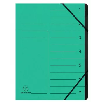 Exacompta pasta de arquivo com 7 separadores verde