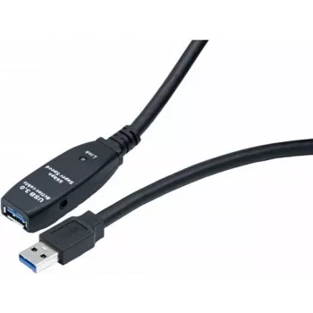 EXERTIS CONNECT cabo de extensão USB 3.0 ativo com repetidor, ficha USB Type-A macho para conector USB Type-A fêmea, 5,0 m, preto (149254)