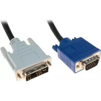 Cabo adaptador Exertis Connect ficha DVI-A macho para ficha VGA macho, Single Link, 10 m, preto, parafusos serrilhados 127731