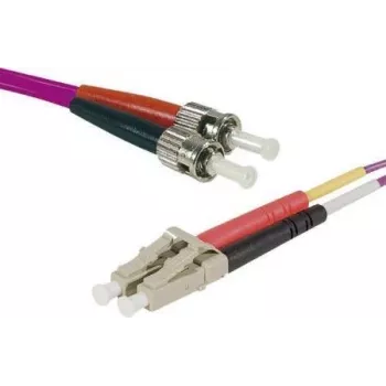 Cabo de rede de fibra ótica OM4 EXERTIS CONNECT, LC duplex para ST duplex, 50/125µm, violeta erika, 2 m 392792