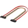 EXERTIS CONNECT Cabo de extensão SATA, ficha SATA 22 pinos para conector fêmea SATA 22 pinos (5V + 12V), 0,5 m, para extensão da interface de dados e alimentação SATA, preto 147500