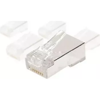 EXERTIS CONNECT Ficha modular RJ45 blindada para cabos redondos, STP, 8P8C, CAT 6, pack de 100 920870