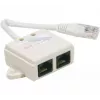 Exertis Connect Splitter telefónico ficha RJ-45 macho para 2x conector fêmea RJ-45, 10 cm, CAT 5e, marfim 252470