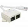 Exertis Connect Splitter telefónico ficha RJ-45 macho para 2x conector fêmea RJ-45, 10 cm, CAT 5e, marfim 252470