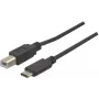 EXERTIS CONNECT cabo USB 2.0, USB Type-C para USB Type-B, preto, 1,0 m 150304