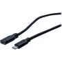 EXERTIS CONNECT Cabo de Extensão USB 3.1 Gen 1 USB-C, Macho para Fêmea, 2 m, 5 Gbit/s, Preto 150341