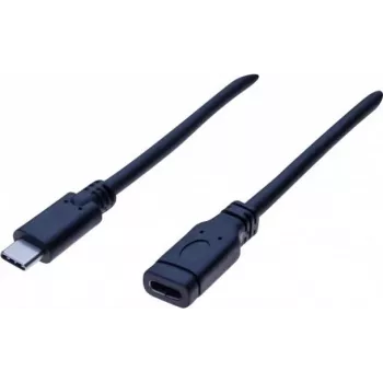 EXERTIS CONNECT Cabo de extensão USB 3.1 Gen 2 USB-C 1m macho para fêmea 10Gbps 100W PD vídeo 4K Preto 532495