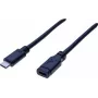 EXERTIS CONNECT Cabo de extensão USB 3.1 Gen 2 USB-C 1m macho para fêmea 10Gbps 100W PD vídeo 4K Preto 532495