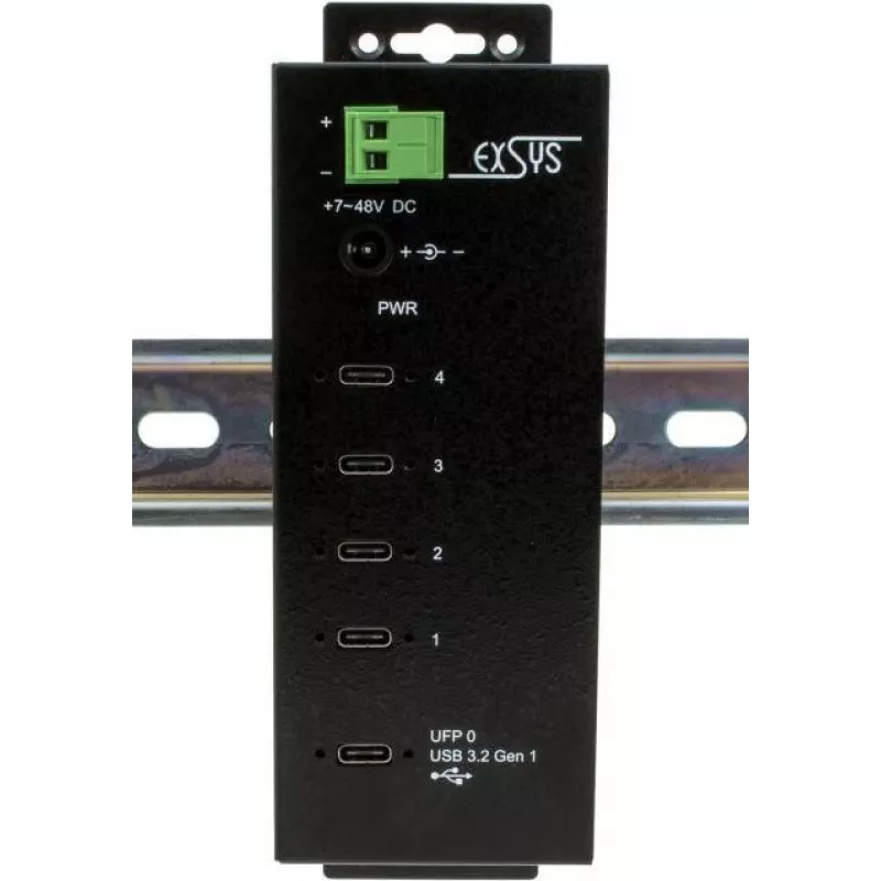 EXSYS EX-1144HMVS Hub USB-C, USB 3.2 Gen 1, Preto