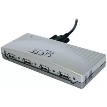 EXSYS EX-1163V Hub USB 2.0 de 4 portas com cabo aparafusável, caixa de plástico