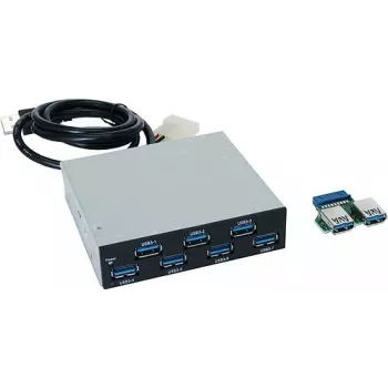 EXSYS EX-1167 Hub USB 3.0 interno de 7 portas, baía de 3,5 polegadas, chipset VIA VL810
