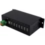 EXSYS EX-1179HMVS hub USB 2.0 industrial de metal de 7 portas com montagem em calha DIN, 480 Mbit/s, proteção ESD, -40 a 85°C