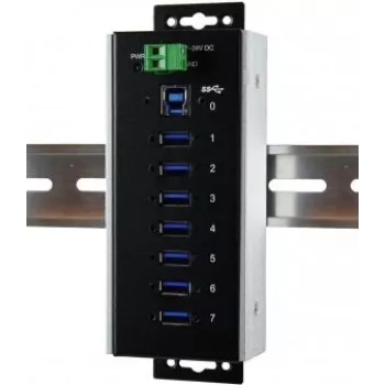 EXSYS EX-1187HMVS-WT Hub industrial metálico USB 3.2 Gen 1 de 7 portas