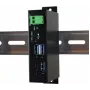 EXSYS EX-1195HMS Hub USB 3.1 Gen 1 industrial de 4 portas com USB-C, montagem em calha DIN, 9-48V DC