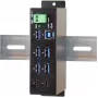 Hub industrial de 7 portas USB 3.1 Gen 1 para calha DIN EXSYS EX-1197HMS com alimentação DC