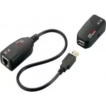 EXSYS EX-1441-2 Extensor Gigabit Ethernet sobre kit coaxial, alcance 1000m, caixa metálica, preto