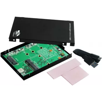 EXSYS EX-3672 Caixa USB 3.0 para disco SATA de 2,5 polegadas HDD/SSD - Preto
