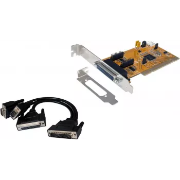 Adaptador PCI-X EXSYS EX-43360 - 2x RS-232 série + 1x paralelo, MosChip, Low Profile