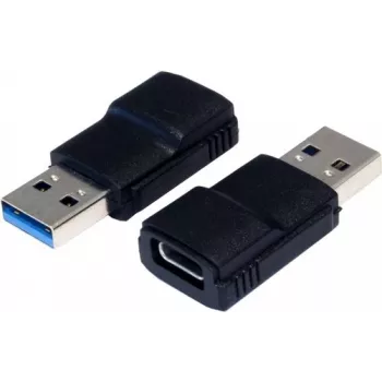 Adaptador EXSYS EX-47991 USB 3.1 Gen 1 Type-A macho para Type-C fêmea, preto