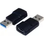Adaptador EXSYS EX-47991 USB 3.1 Gen 1 Type-A macho para Type-C fêmea, preto