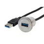 EXSYS EX-49186 adaptador de encaixe USB 3.2 Gen 1, conector fêmea USB-A para macho, 30 cm, metal