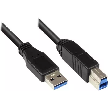 EXSYS EX-K1501 Cabo USB 3.2 Gen 1, USB-A para USB-B, 0,25 m, Preto
