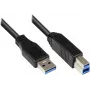 EXSYS EX-K1501 Cabo USB 3.2 Gen 1, USB-A para USB-B, 0,25 m, Preto