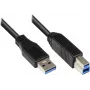 EXSYS EX-K1506 cabo USB 3.2 Gen 1, 5 m, USB-A para USB-B, preto
