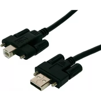 EXSYS EX-K1555V cabo USB 2.0, ficha Type-A macho para ficha Type-B macho com parafusos prisioneiros, 5 m, preto