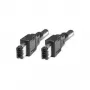 Cabo EXSYS FireWire 1394 6 pinos para 6 pinos, 3,0 m, preto, 400 Mbps EX-K6802