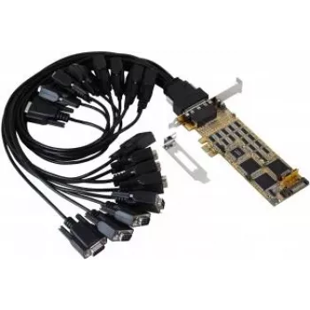 EXSYS Placa serial PCIe 16 portas RS-232 com chipset SystemBase, 921,6 Kbps, 15KV ESD, Low Profile EX-44316-2