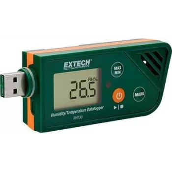 Registador de dados USB de temperatura e humidade Extech RHT30 com geração de relatórios PDF