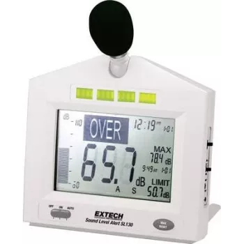Monitor de nível sonoro com data logger EXTECH SL130G, 30-130 dB, USB, ponderação A/C