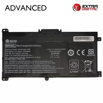 Extra Digital Advanced Bateria de Portátil para HP BK03XL - 3400mAh, 11.55V, 39.3Wh, 3 Células, Preto