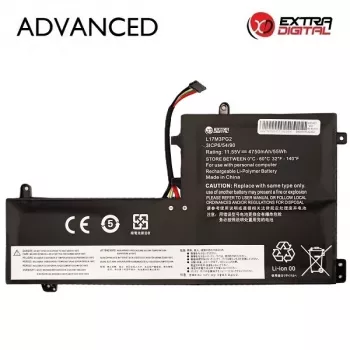 Bateria de portátil Extra Digital Advanced para Lenovo L17M3PG2 – 4750mAh, 54Wh, 11,34V, 3 células de iões de lítio (NB482832)