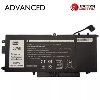 Extra Digital Advanced NB442300 Bateria para portátil Dell K5XWW - 7270mAh, 7.6V, 4 células Li-Ion