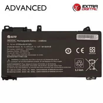 Bateria de substituição Extra Digital Advanced NB462551 para HP RE03XL – 3700mAh 11.55V Li-Ion, 3 células, preto
