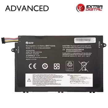 Extra Digital Advanced Bateria de substituição para Lenovo ThinkPad T470 T480 A475 A485 T570 T580 P51S P52S, 01AV445, 4100mAh, 11.4V, Li-ion, 6 células, preto