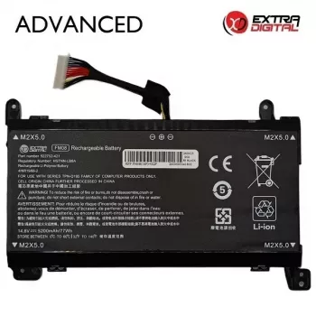 Bateria de substituição Extra Digital Advanced para HP FM08 (NB462599) – 5200mAh, 14,4V, 8 células, 16 pinos, Preto